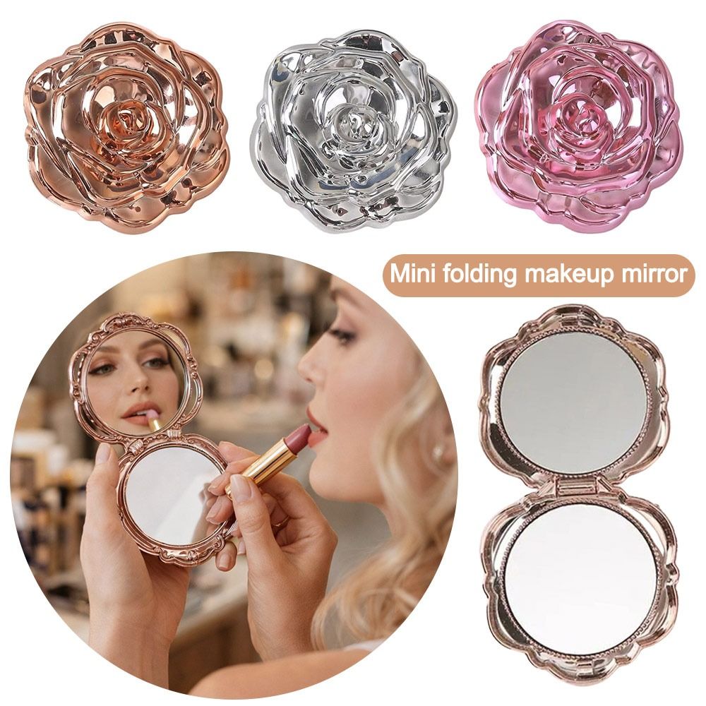 Beauty Rose Makeup - Elegant Round Rose Flower Mirror Small