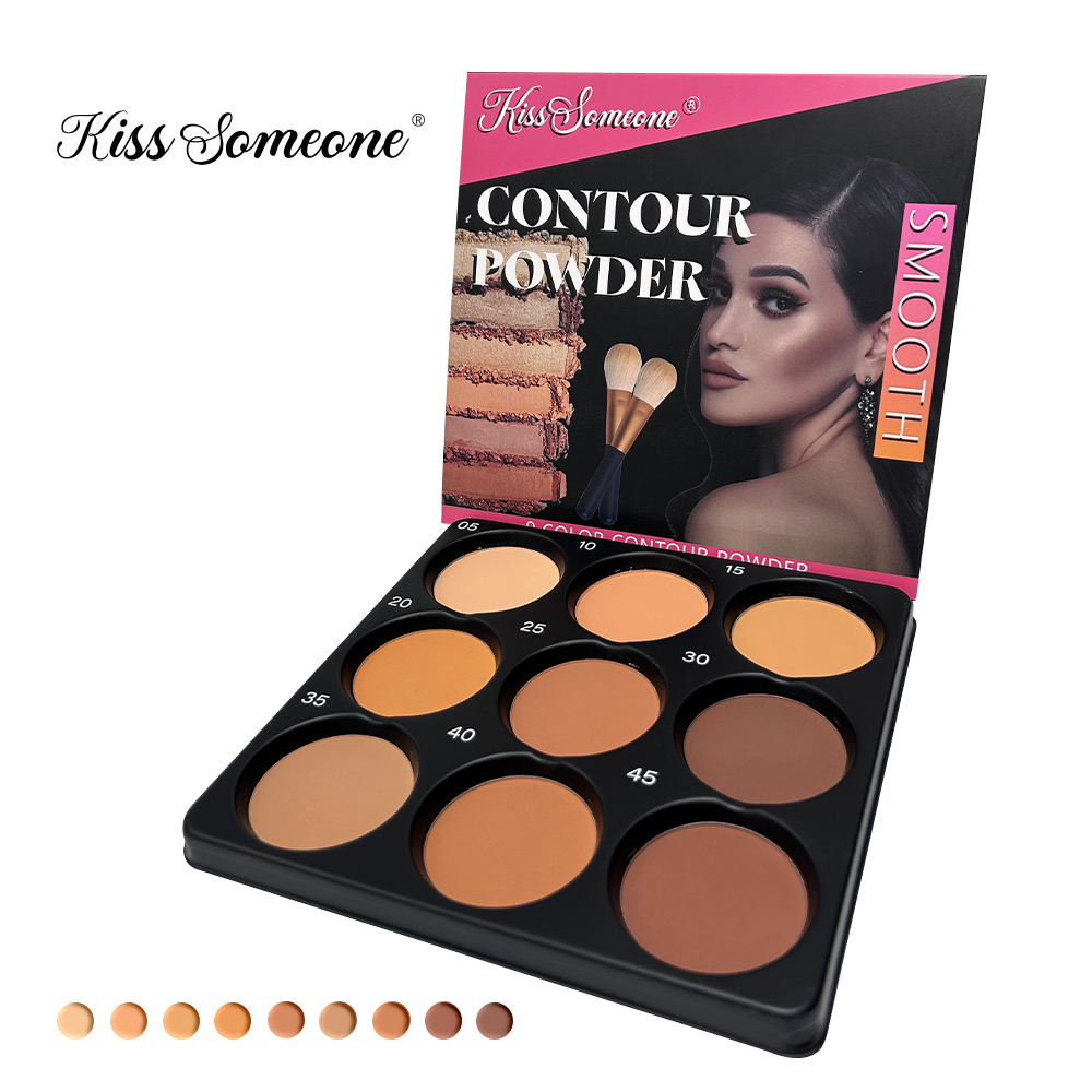 Beauty Makeup Palette - 9 Color Powder Contour Palette, Matte
