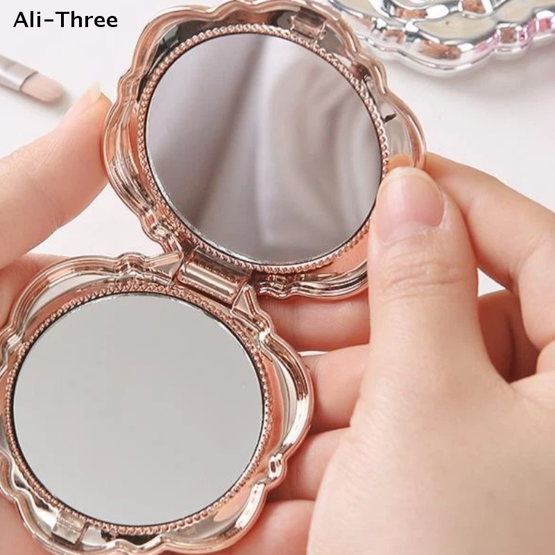 Beauty Rose Makeup - Portable Mini Mirror Retro Rose Flower