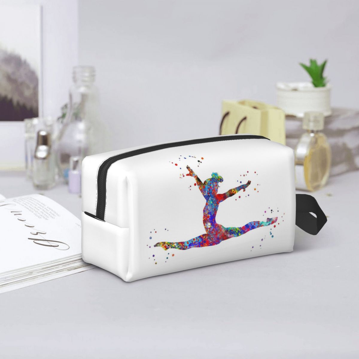 Beauty Makeup Kit For Girls - Gymnastics Girl, Watercolor Gymnastics Makeup Bag