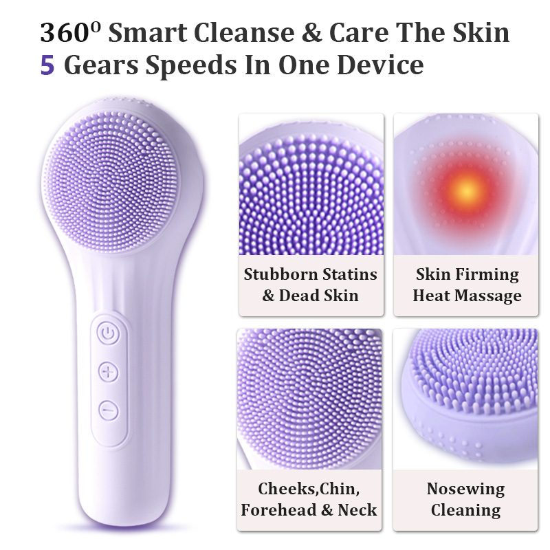 Electric Face Cleanser Brush - Sonic Waterproof Facial Cleansing Brush for