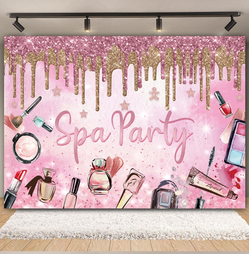Spa Party Themed Backdrop Phot - Beauty Makeup Girl Photo avis et prix
