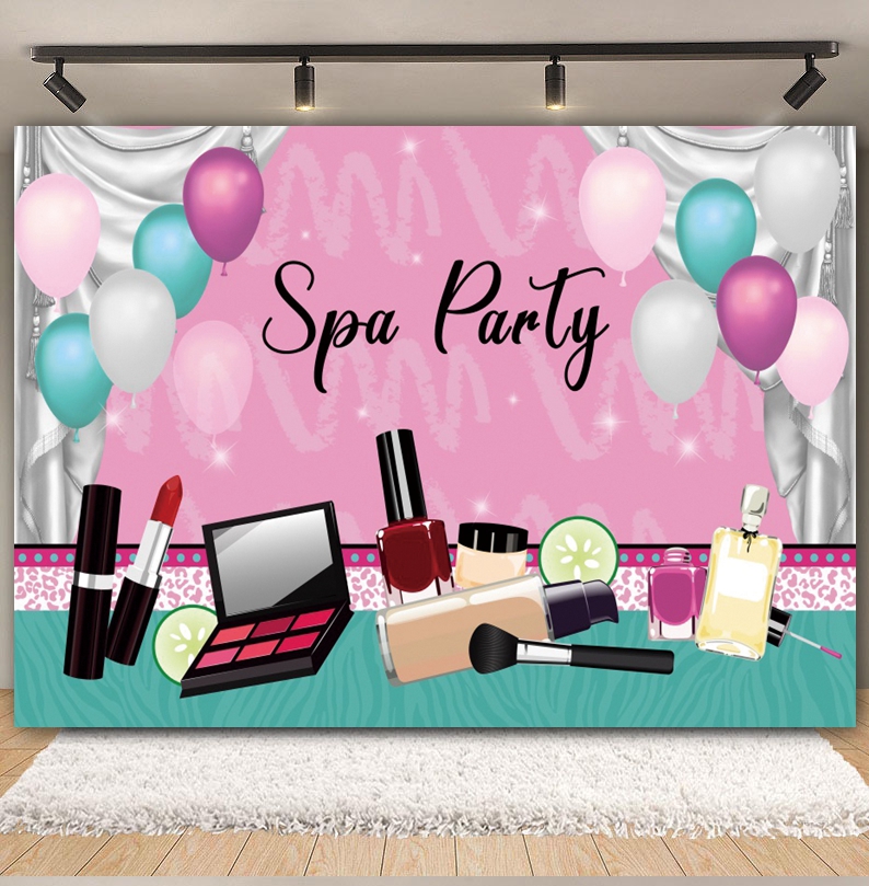 Spa Party Themed Backdrop Phot - Beauty Makeup Girl Photo avis et prix