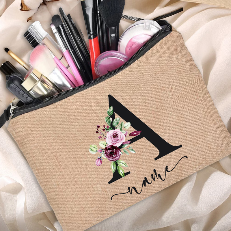 Linen Makeup Bag Customized Pe - Beauty Makeup Names avis et prix
