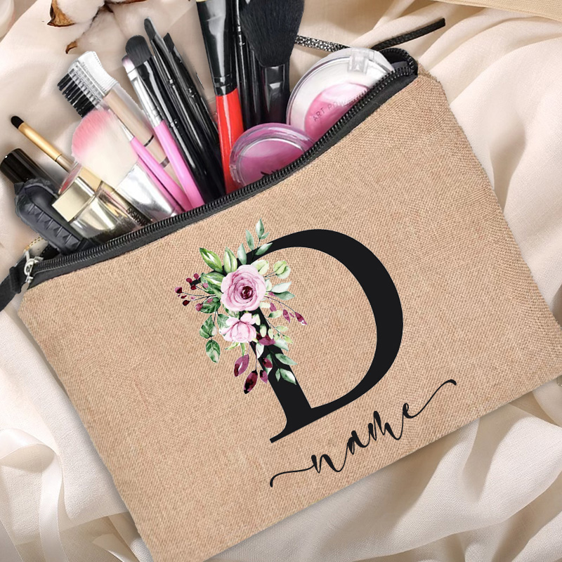 Linen Makeup Bag Customized Pe - Beauty Makeup Names avis et prix