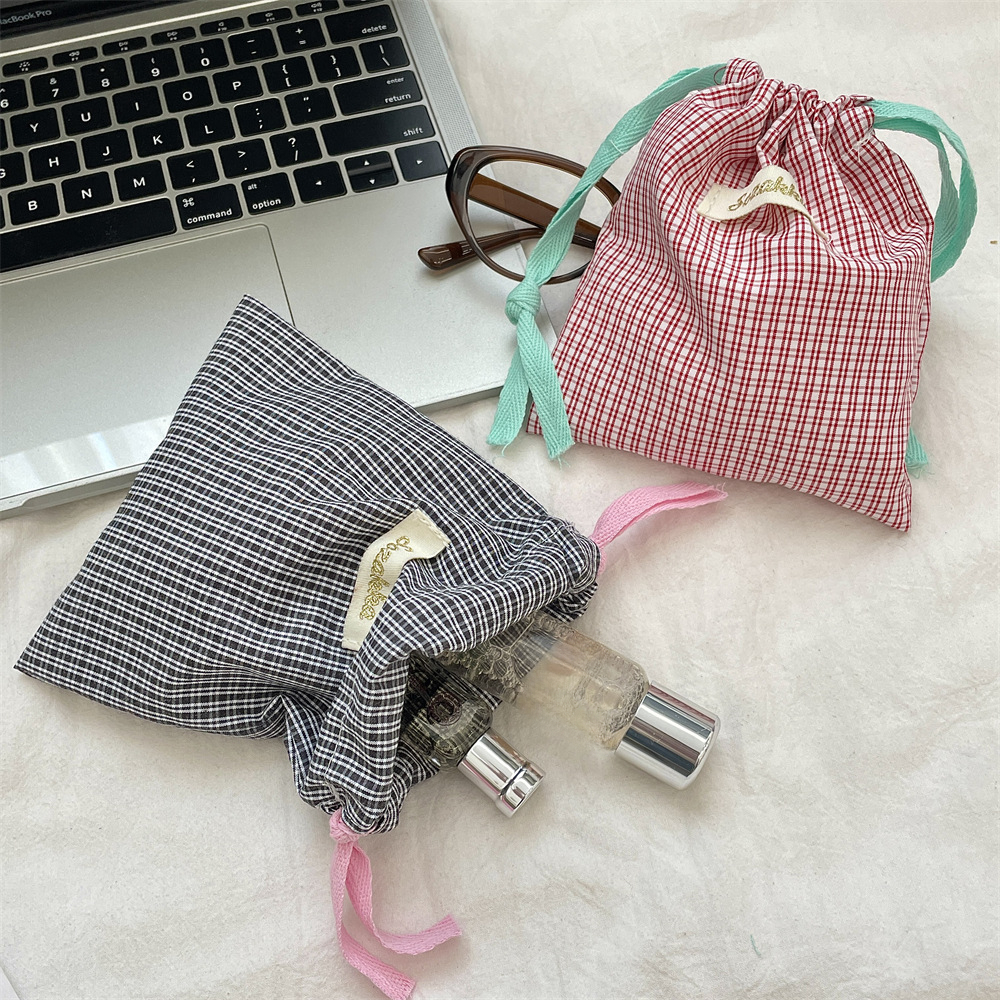 New Plaid Storage Drawstring B - Beauty Preservation Makeup Bag avis et prix