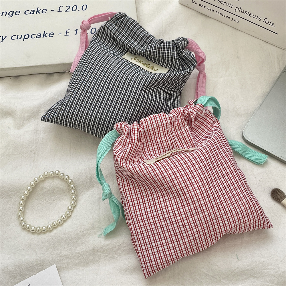 New Plaid Storage Drawstring B - Beauty Preservation Makeup Bag avis et prix