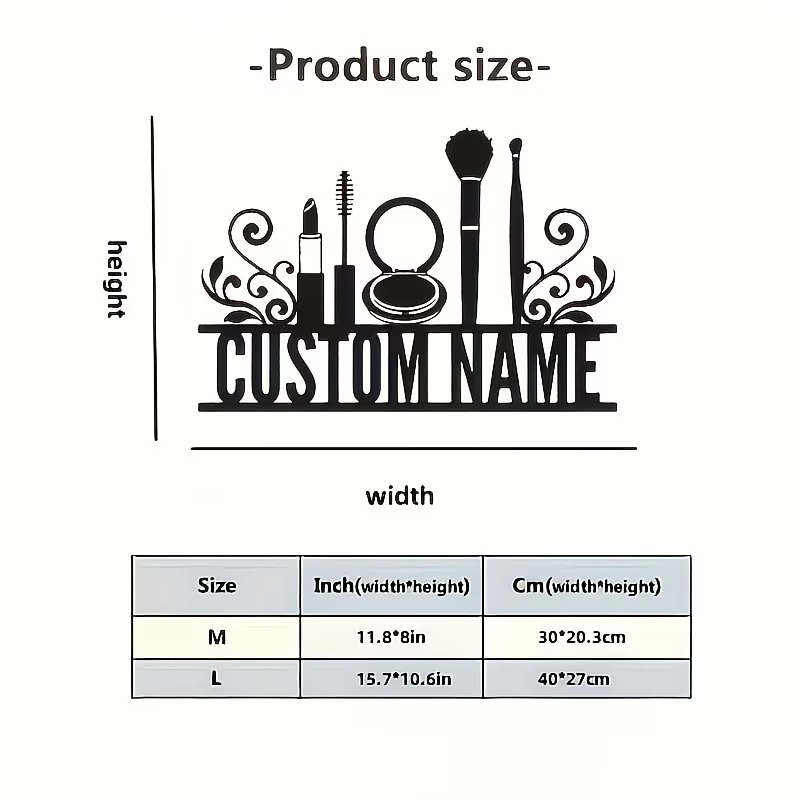 Personalized Metal Wall Decora - Beauty Makeup Names avis et prix